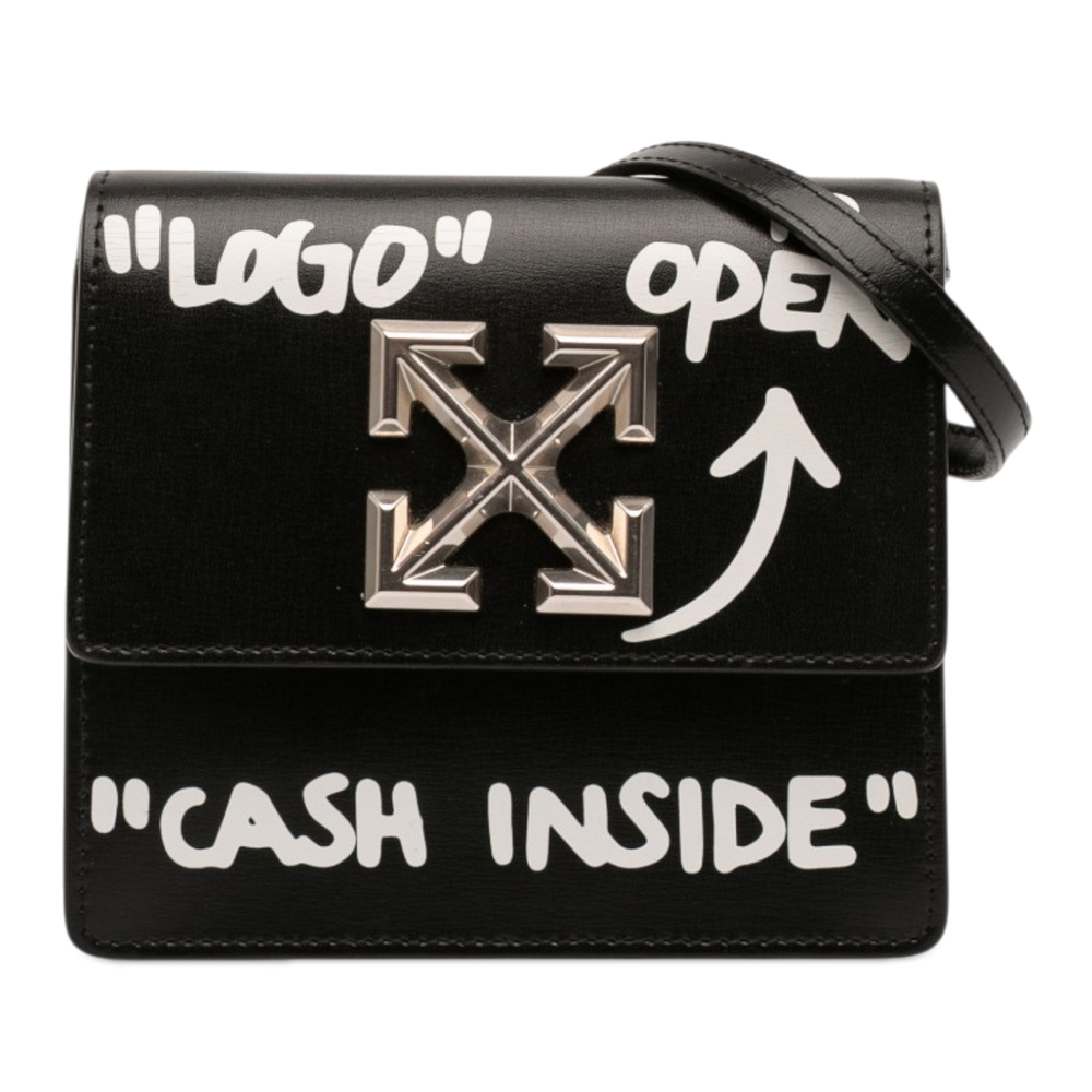 Pre-Loved Off-White Glazed Calfskin Cash Inside Jitney 0.7 Bag - Picture 1 of 10
